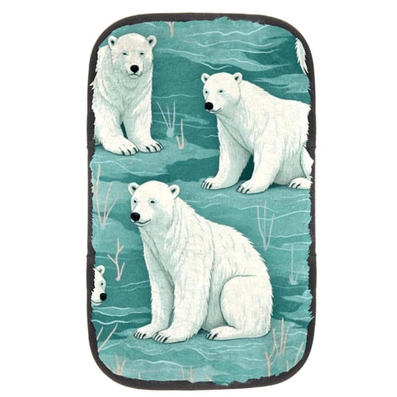 Polar Bear Soft Comfortable Furry Printed Car Armrest Pad Mat Cover Accessory