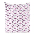 thumbnail image 1 of Polar Bear Soft Flannel Fleece Blanket, Mother and Child Constellation Bears in Watercolor Style Pattern, Cozy Plush for Indoor and Outdoor Use, 50" x 70", Magenta Purple and White, by Ambesonne, 1 of 5