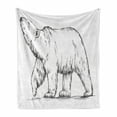 thumbnail image 1 of Polar Bear Soft Flannel Fleece Blanket, Sketch Style Nordic Grizzly Bear Wilderness Themed Animal Pattern, Cozy Plush for Indoor and Outdoor Use, 70" x 90", Charcoal Grey and White, by Ambesonne, 1 of 6