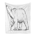 thumbnail image 1 of Polar Bear Soft Flannel Fleece Blanket, Sketch Style Nordic Grizzly Bear Wilderness Themed Animal Pattern, Cozy Plush for Indoor and Outdoor Use, 50" x 70", Charcoal Grey and White, by Ambesonne, 1 of 6