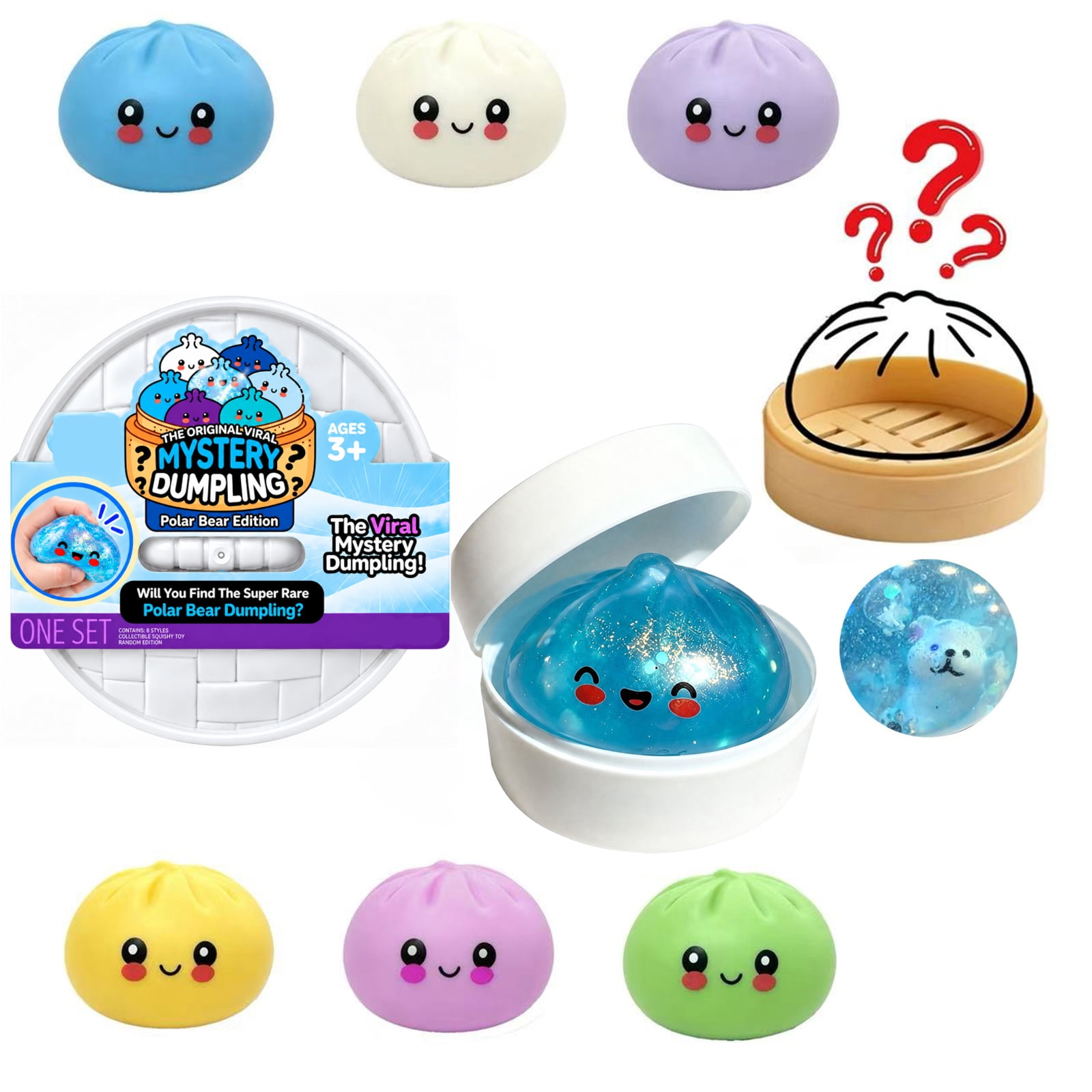 Polar Bear Squishy Toys With Steamer Arctic Animal Shape Soft Squeeze ...
