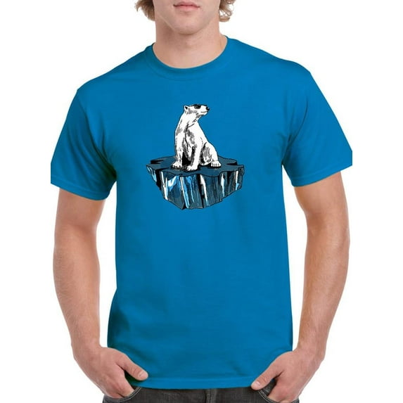 Polar Bear Standing On Ice T-Shirt Men -Image by Shutterstock, Male XX-Large