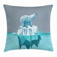 thumbnail image 1 of Polar Bear Throw Pillow Cushion Cover, Fractal Style Polar Bear Iceberg Howling Mosaic Geometric Polygonal Art, Decorative Square Accent Pillow Case, 18 X 18 Inches, Pale Blue Grey, by Ambesonne, 1 of 2
