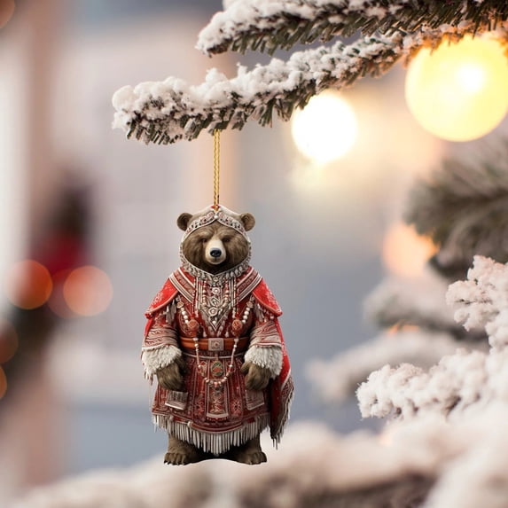 Polar Bear Tree Ornament - A refined plastic flat bear design. Shows ...