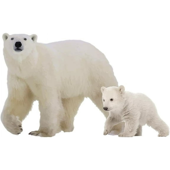 Polar Bear Wall Sticker Realistic 3D Bears Wall Decals Jungle Animal Decor for Pet Lover Home Art