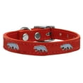 thumbnail image 1 of Polar Bear Widget Genuine Leather Dog Collar Size Red 22, 1 of 2