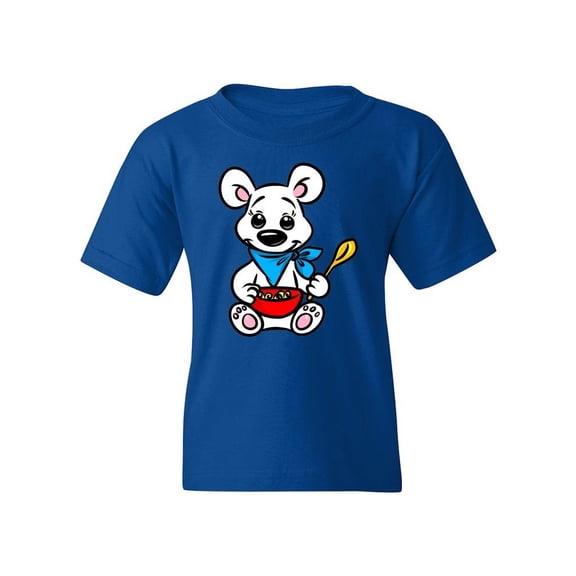 Polar Bear With Cereal T-Shirt Juniors -Image by Shutterstock,  Small