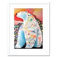 thumbnail image 1 of Polar Bear With Mosaic Pattern Folk Art Artwork Framed Print Wall Art 9X7 Inch, 1 of 5