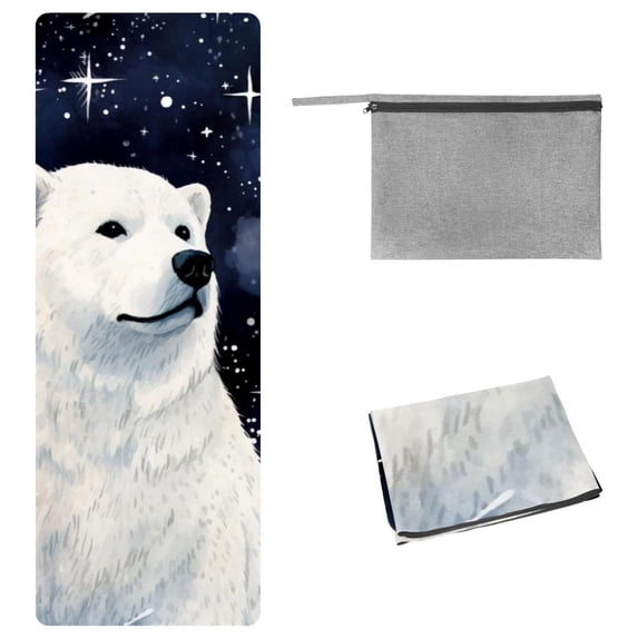 Polar Bear Yoga Blanket with Storage Bag, 72.8"x26.8", Suitable for Yoga, Pilates, Fitness, Gym Towels, Yoga Towel, Yoga Towels