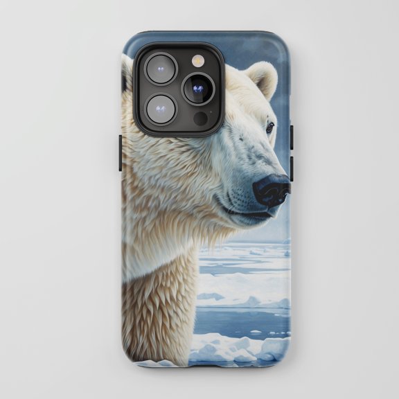 Polar Bear iPhone Case Tough Protective Art Style Blue