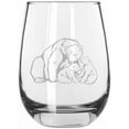 thumbnail image 1 of Polar Bear with Cubs Zoo Animal Themed Etched 15.25oz Libbey Stemless Wine Glass, 1 of 1