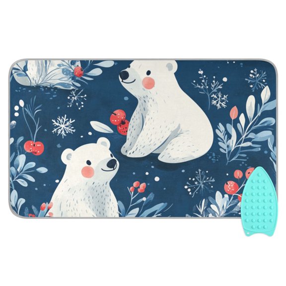 Polar Bears Apples Leaves Ironing Board Covers Heat Resistant Ironing Pad Mat Portable for Travel Washer Dryer Table