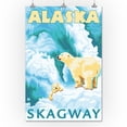 thumbnail image 1 of Polar Bears & Cub - Skagway, Alaska - LP Original Poster (24x36 Giclee Gallery Print, Wall Decor Travel Poster), 1 of 1