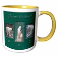 thumbnail image 1 of 3drose, Polar Bears, Happy Holidays, 11oz Two-tone Yellow Mug, 1 of 6