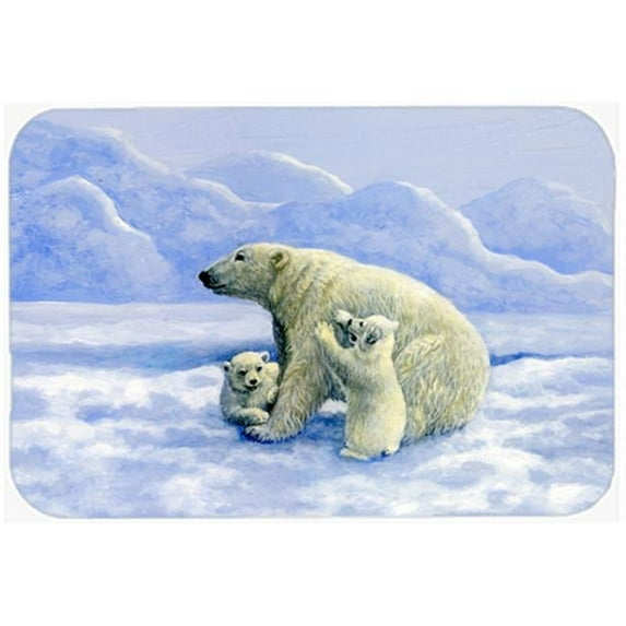 Polar Bears by Daphne Baxter Glass Large Cutting Board