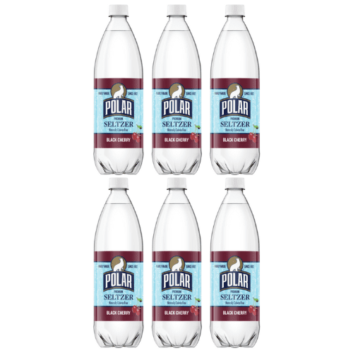 Polar Black Cherry Seltzer, 6 Pack, 1 Liter Bottles  Naturally Flavored Sparkling Water