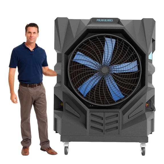 Polar Blades Polar Jet 36" Blade Air Cooler - 17650 CFM Fan Cooler with Variable Speeds, 58 Gal Water Cooler With 7,100 ft Coverage, Fan for Warehouses, Gyms, Large Industrial Spaces & More