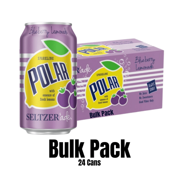Polar Blueberry Lemonade Seltzer, 12 fl oz Cans, 24 Pack | Naturally Flavored Sparkling Water | Zero Calories & Sodium-Free