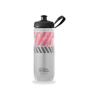 Polar Bottle 20 oz Sport Insulated Water Bottle - BPA Free, Sport & Bike Squeeze Bottle with Handle (Silver/Red)
