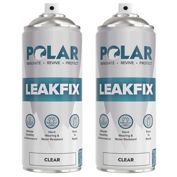 Polar Clear Leak Fix Spray, Waterproof Roof Sealant, 13.5 Fl Oz, 2 Pack