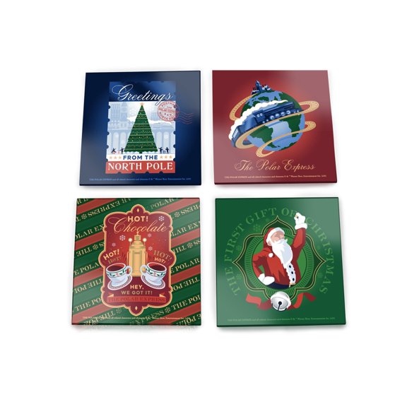 Polar Express (20th Anniversary) StarFire Prints Glass Coaster Set of Four