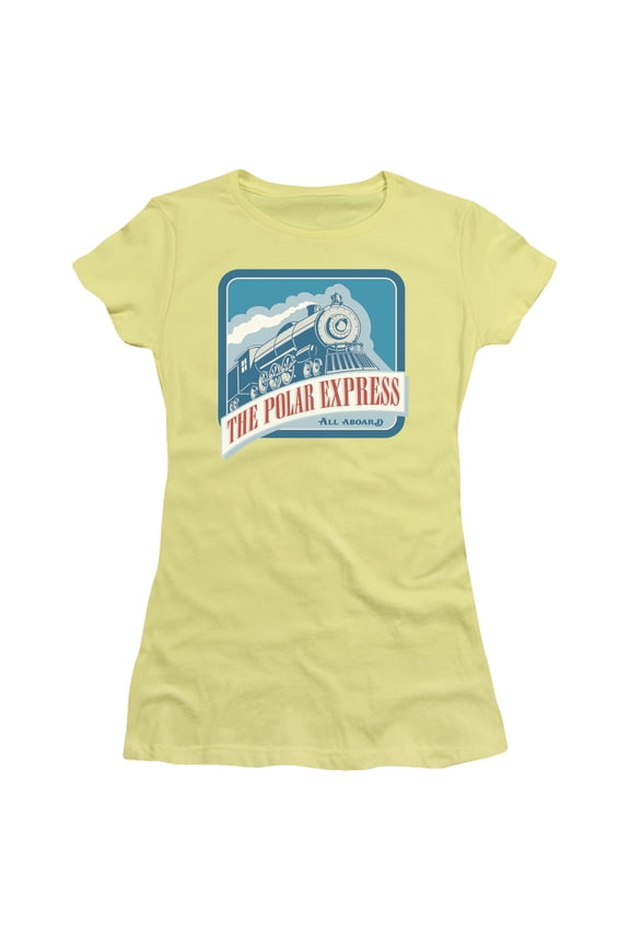 Polar Express - All Aboard - Juniors Teen Girls Cap Sleeve Shirt - Medium
