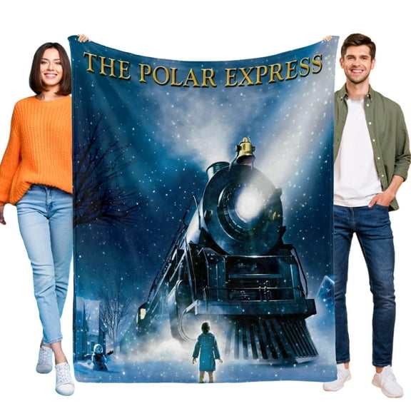 The Polar Express-Anti-Pilling Flannel Blanket Soft Lightweight Plush Fuzzy Cozy Luxury Blanket for Home and Kitchen Use – Perfect for Kids and Adults 60"*79"(150cm*200cm)