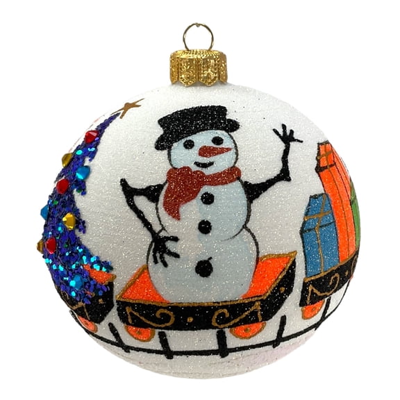Polar Express Ball Ornament Polish Glass The Santa & Friends Collection by Thomas Glenn