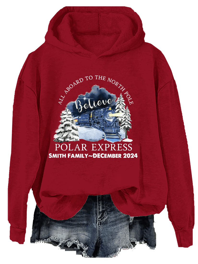 Polar Express Hoodie, All Aboard to The North Pole Polar Express ...