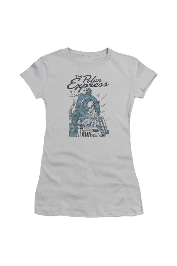 Polar Express Rail Riders S/S Junior Women's T-Shirt Sheer Silver