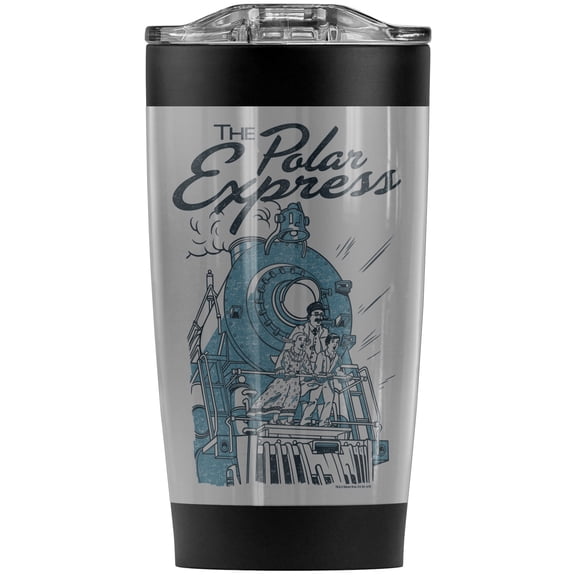The Polar Express/Rail Riders Stainless Steel Tumbler 20 oz Coffee Travel Mug/Cup, Vacuum Insulated & Double Wall with Leakproof Sliding Lid | Great for Hot Drinks and Cold Beverages