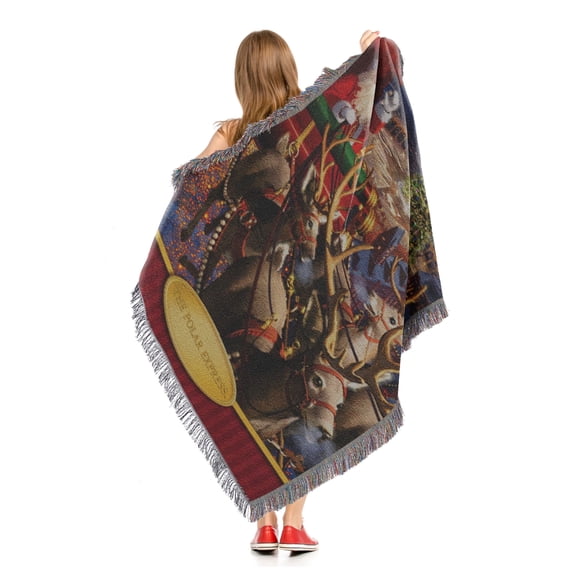 Warner Bros. Polar Express "Santa's Flight" 48" x 60" Woven Tapestry Throw