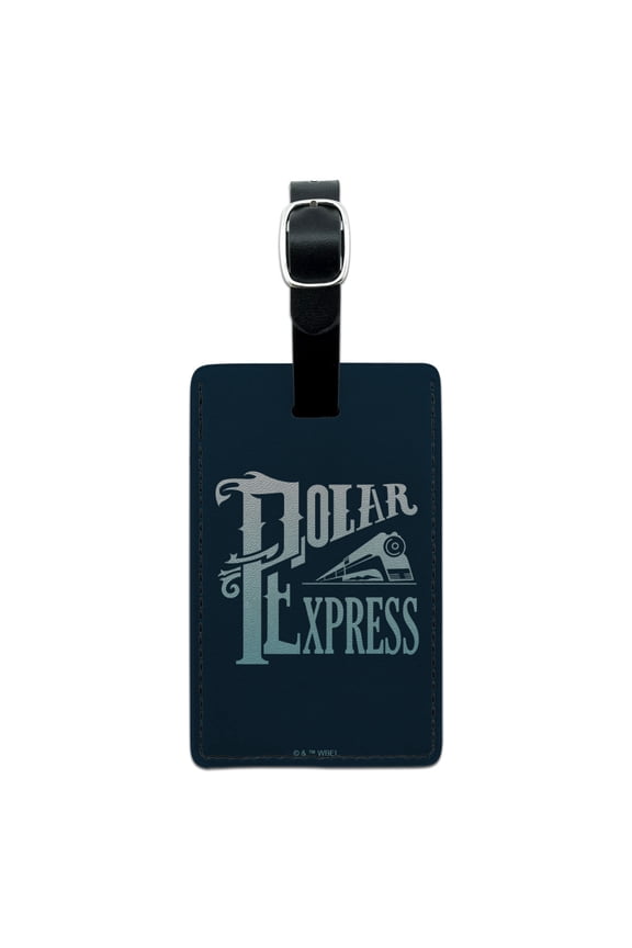 Polar Express Stacked Rectangle Leather Luggage Card Suitcase Carry-On ID Tag
