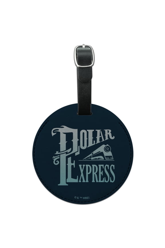 Polar Express Stacked Round Leather Luggage Card Suitcase Carry-On ID Tag