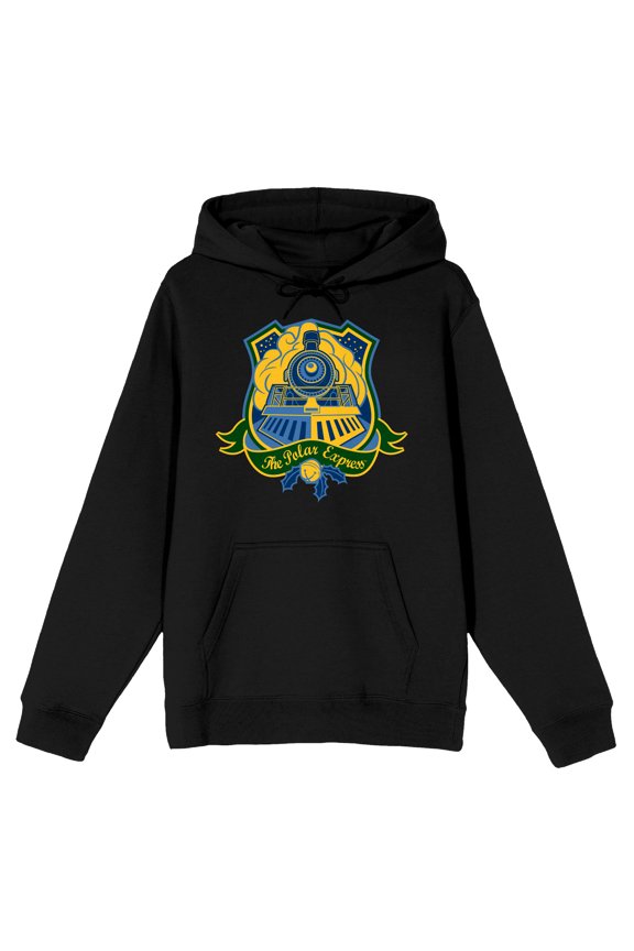 Polar Express Steam Locomotive Men's Black Sweatshirt-XS