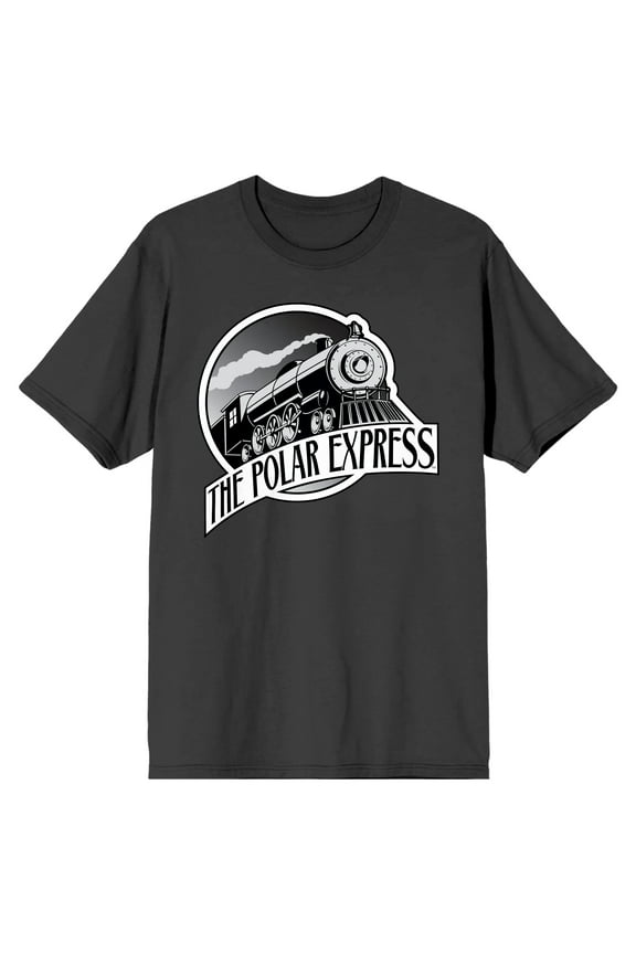 Polar Express Train Logo Crew Neck Short Sleeve Charcoal Men's T-shirt-Medium