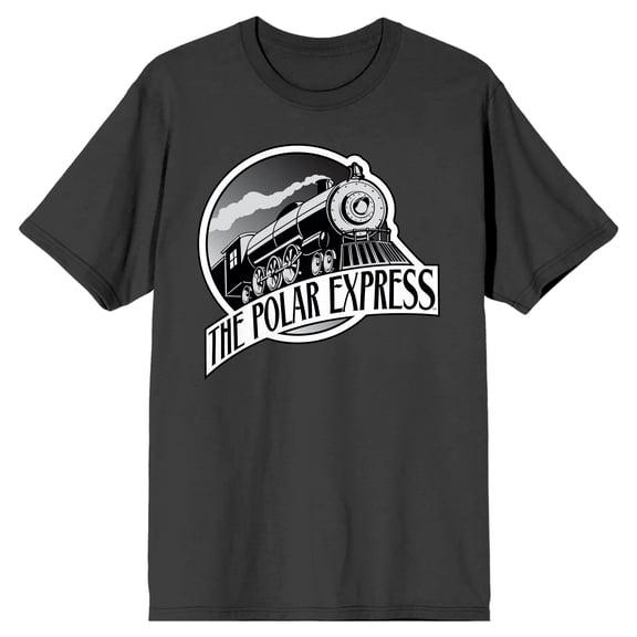 Polar Express Train Logo Crew Neck Short Sleeve Charcoal Men's T-shirt-XXL