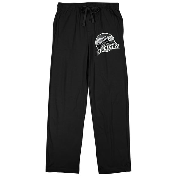 Polar Express Train Logo Men's Black Sleep Pajama Pants-XL