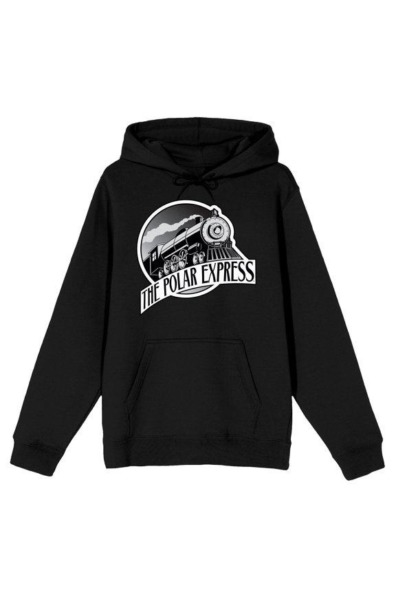 Polar Express Train Logo Men's Black Sweatshirt-XS