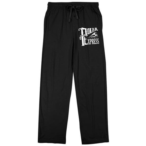 Polar Express Train Vector Art Men's Black Sleep Pajama Pants-Medium