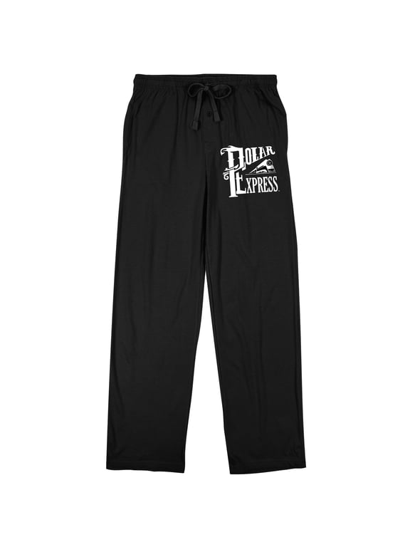 Polar Express Train Vector Art Men's Black Sleep Pajama Pants-XXL