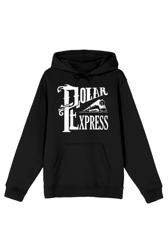 Polar Express Train Vector Art Men's Black Sweatshirt-6XLB