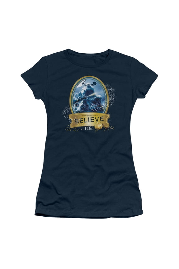 Polar Express True Believer S/S Junior Women's T-Shirt Sheer Navy