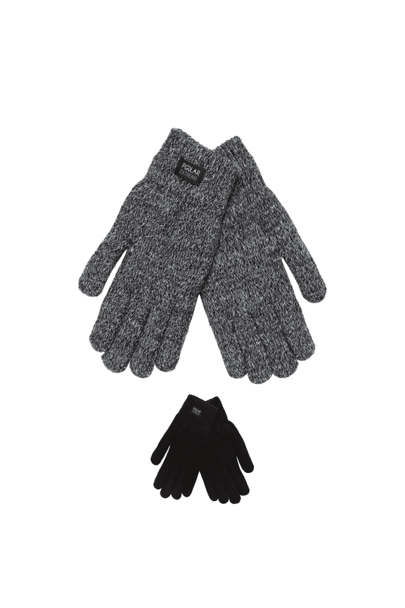 Heat Men's Marl Knit Glove with Sherpa Lining, Gray