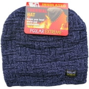 Polar Extreme Men's Insulated Faux Fur Lined Pull Beanie Cap Thermal Beanie (Blue)
