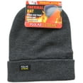 thumbnail image 1 of Polar Extreme Men's Thermal Knitted Winter Fold Over Fleece Lined Hat Skull Cap (Dark Gray), 1 of 2