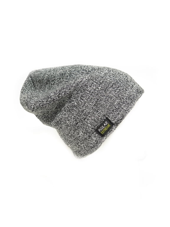 Mens Insulated Thermal Fleece Lined Comfort Daily Soft Beanies Winter Hats (Gray Beanie)