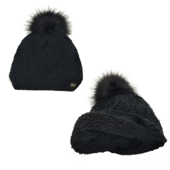 Polar Extreme Woman's Insulated Thermal Winter Hat (Black)