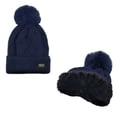 thumbnail image 1 of Polar Extreme Woman's Sherpa Lined and Braided Cuff Insulated Thermal Winter Hat with Pom Pom (Blue), 1 of 1
