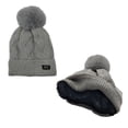 thumbnail image 1 of Polar Extreme Woman's Sherpa Lined and Braided Cuff Insulated Thermal Winter Hat with Pom Pom (Gray), 1 of 1